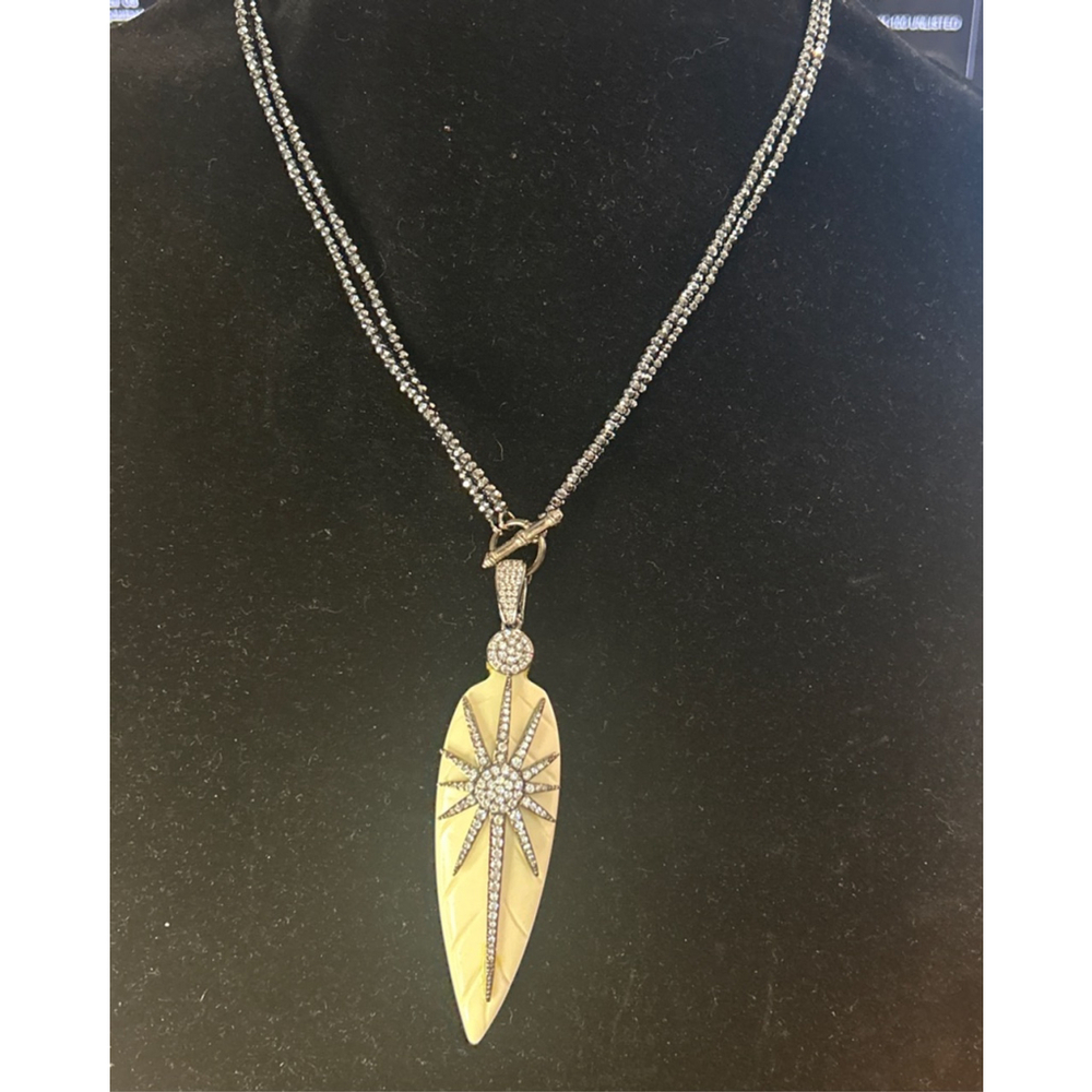 Women's bling Western bone Necklace adjustable 16” to 32”